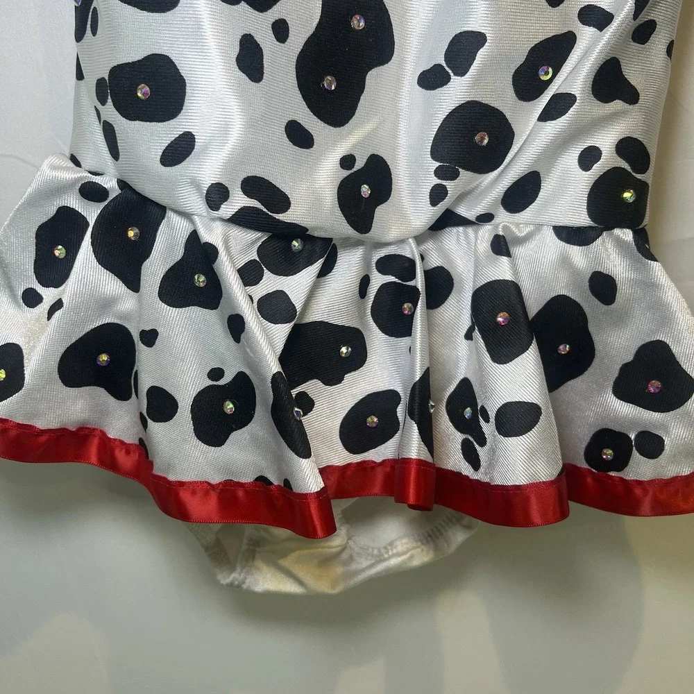 Dansco Dance Costume W/Tutu  Size MC Animal‎ Print Dalmatian Added stoned Medium